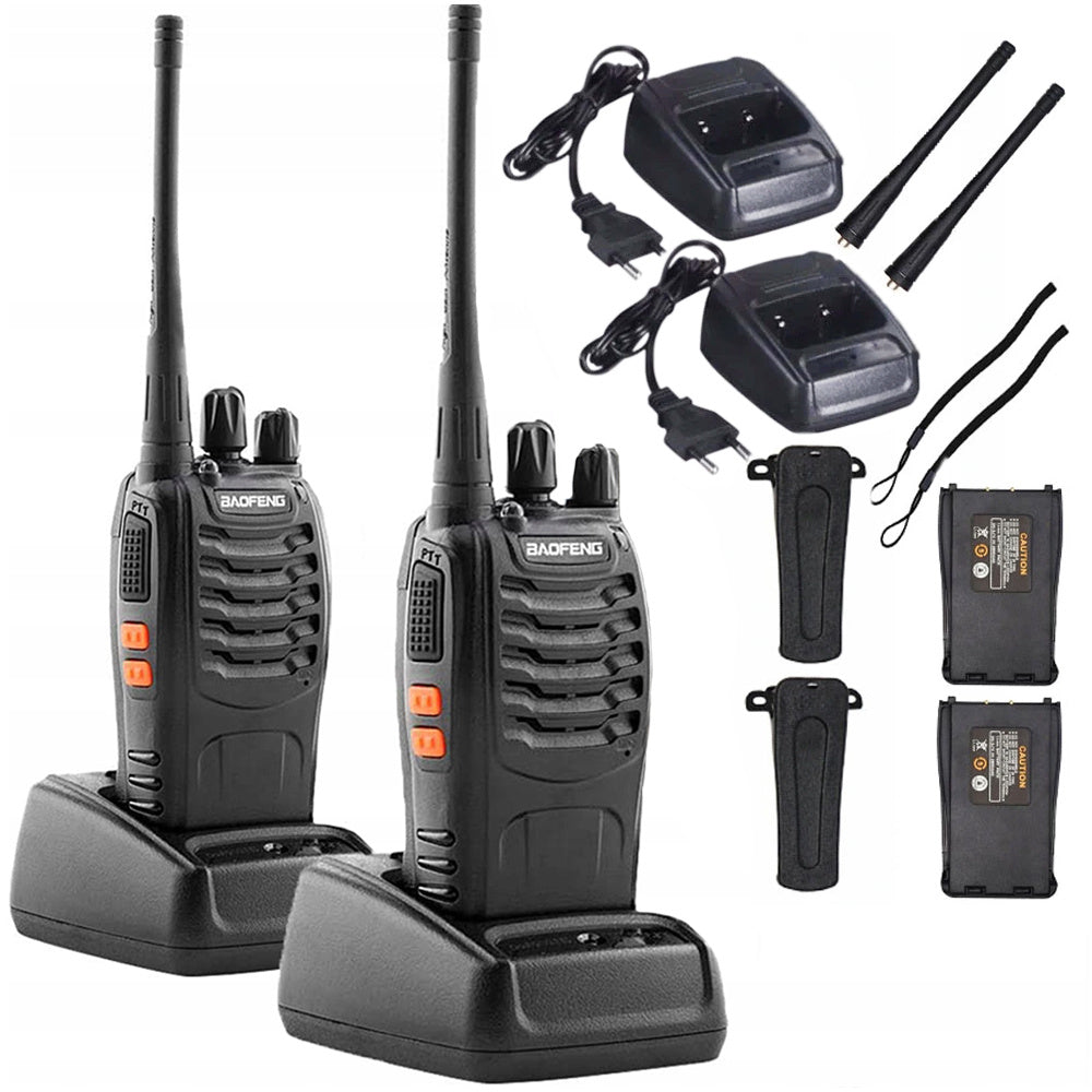 Walkie Talkies Sæt 2 Stk. Kraftig Med Lang Rækkevide