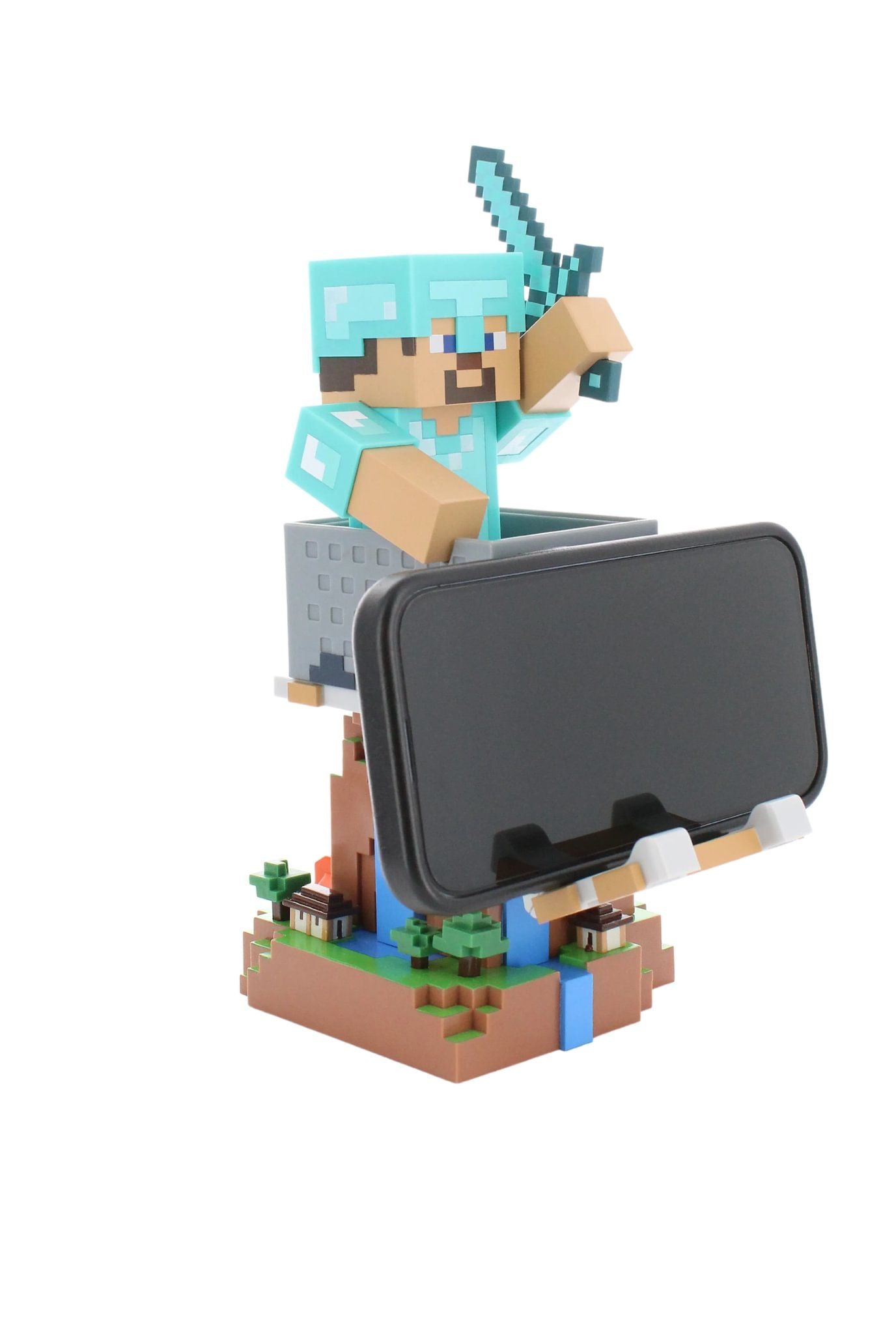 Cable Guys - Minecraft: Steve In Diamond Armour R.e.s.t Mobilholder - Geekd.dk
