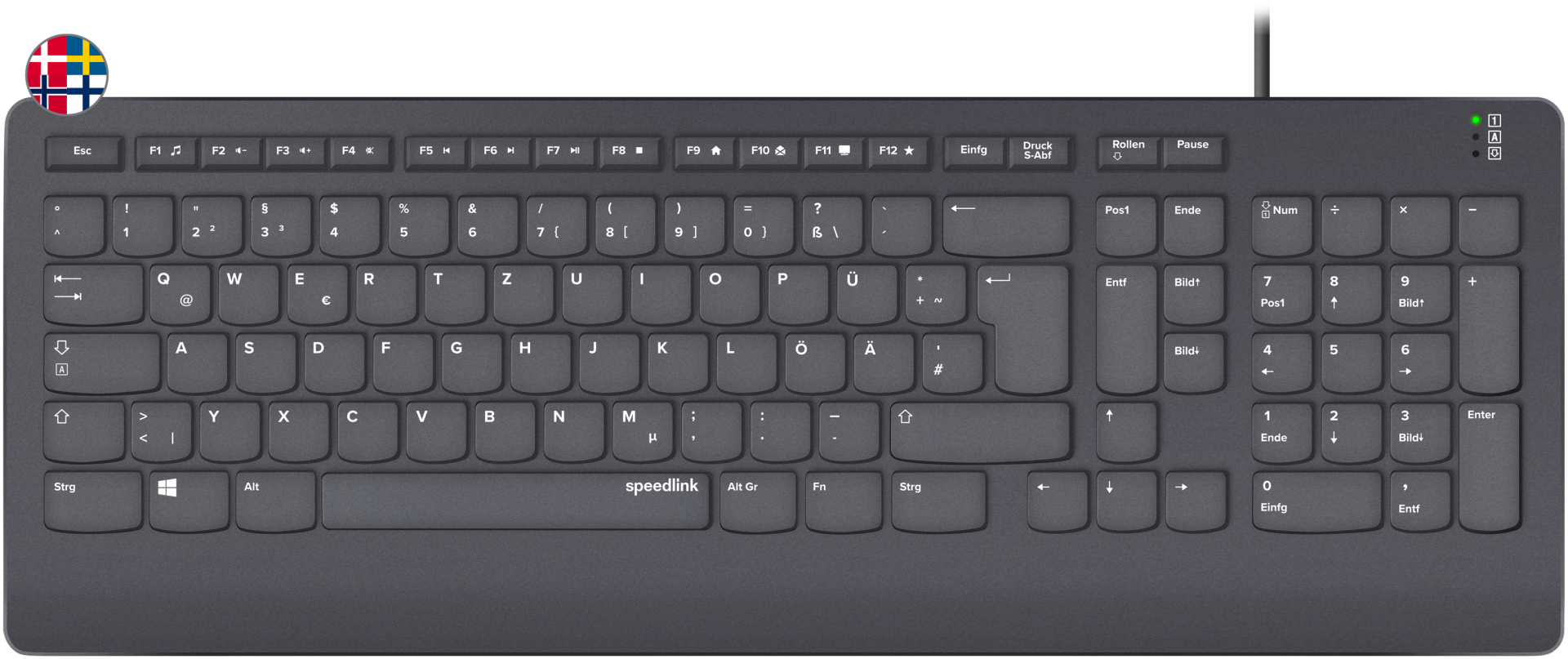 Speed-link Hi-genic Antibakterielt Tastatur - Nordisk - Geekd.dk