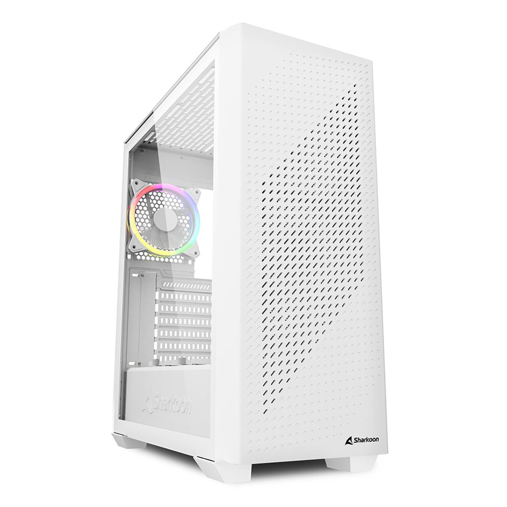 Sharkoon Vs9 Rgb , Tower Case (white, Tempered Glass) Kabinet - Geekd.dk