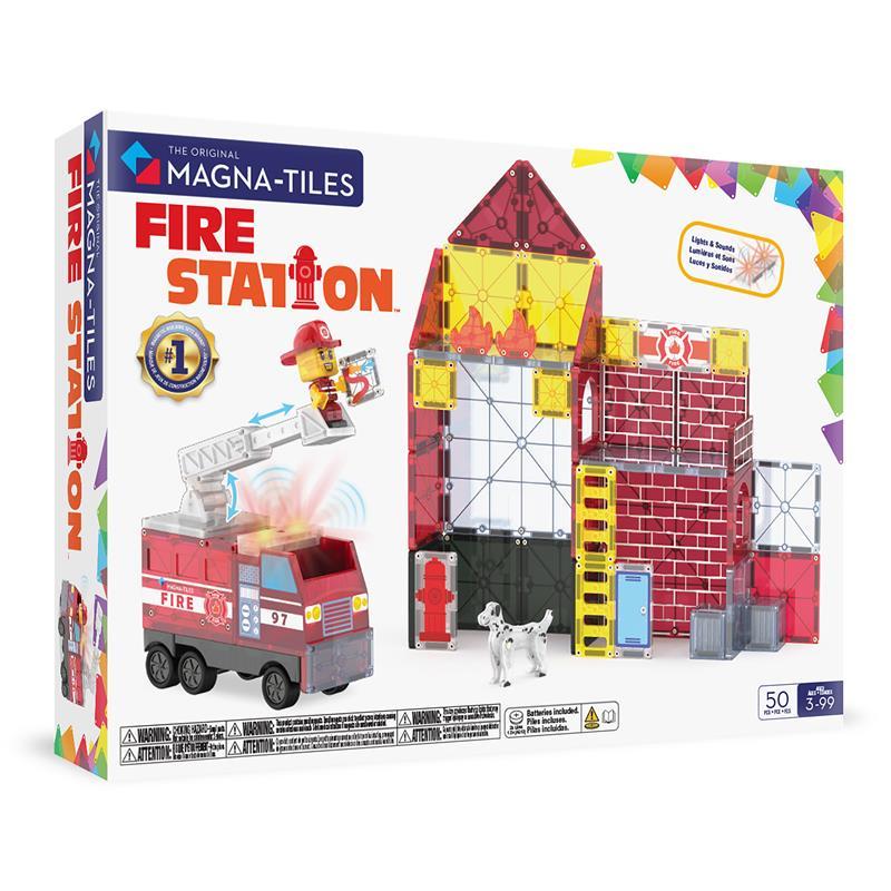 Magna-tiles Fire Station  -  Magnetisk Byggesæt - Geekd.dk