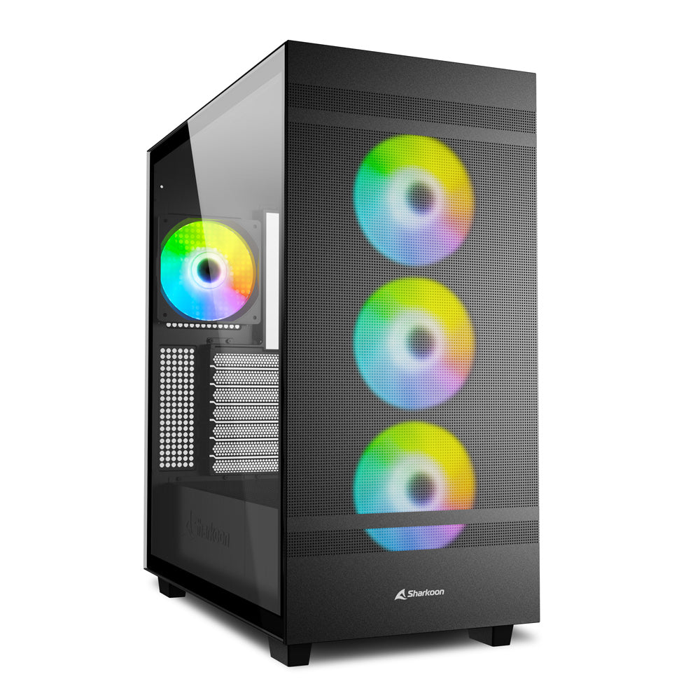 Sharkoon Rebel C50 Rgb, Tower Case (black, Tempered Glass) Kabinet - Geekd.dk