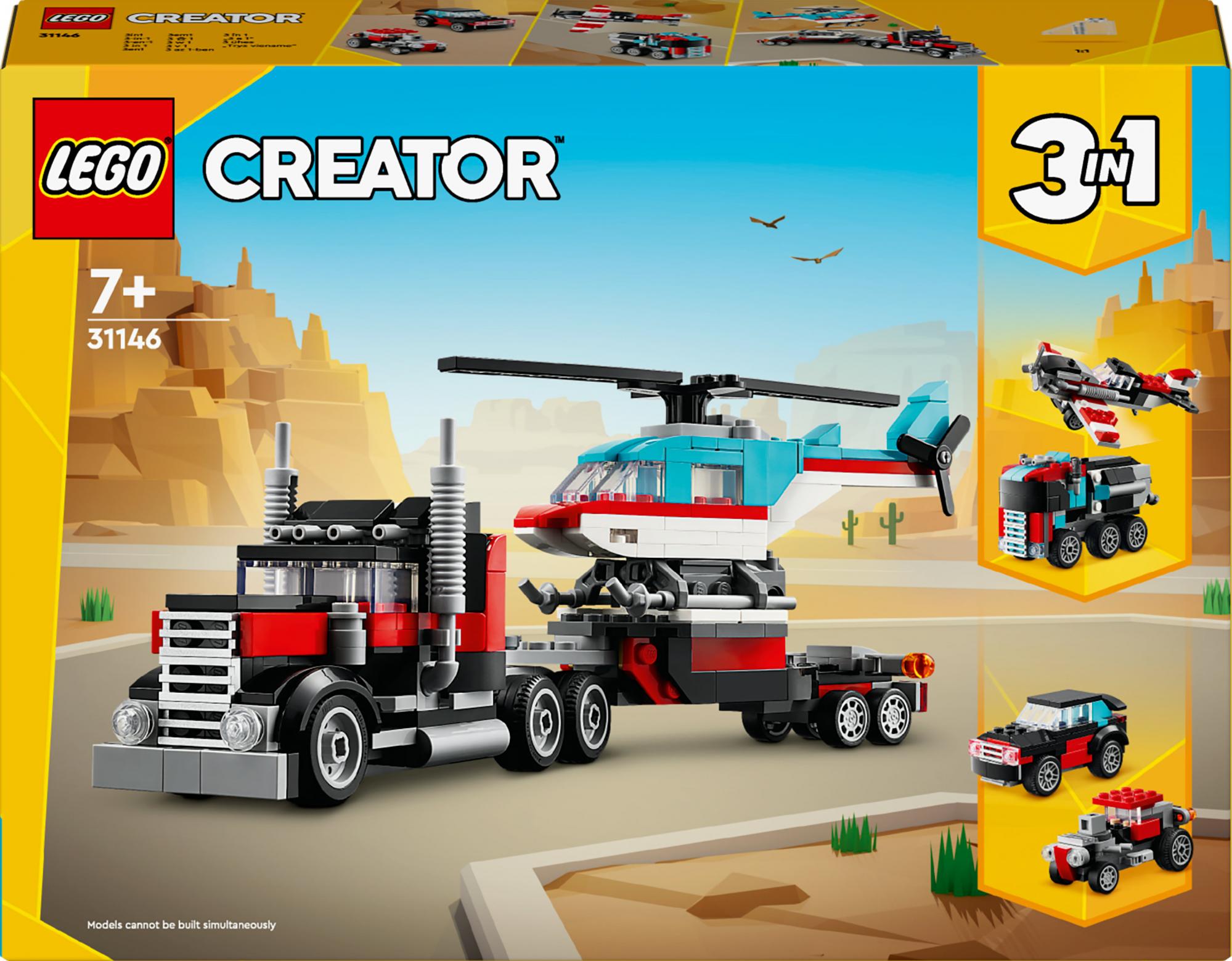 Lego Creator - Flatbed Truck Med Helicopter (31146) - Geekd.dk