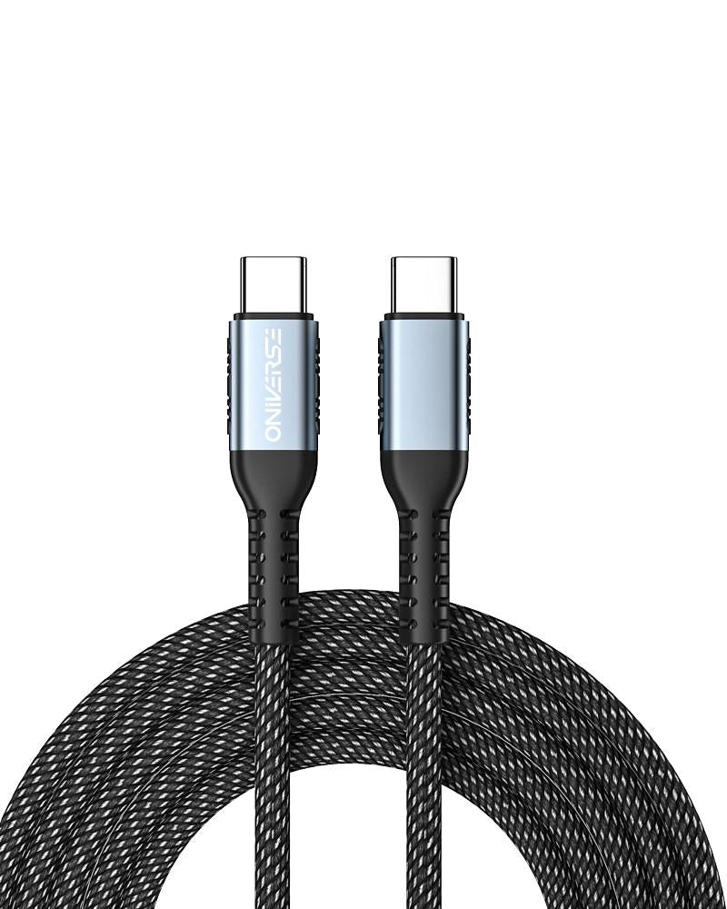 Oniverse Usb-c To Usb-c 100w Fast Charging Cable, 2 M - Black Konsol Tilbehør - Geekd.dk