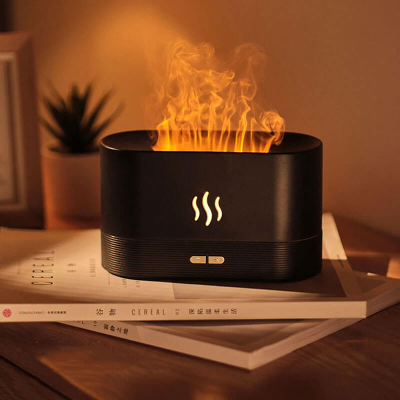 Flamme Simulations Diffuser, Aroma Og Luftfugter