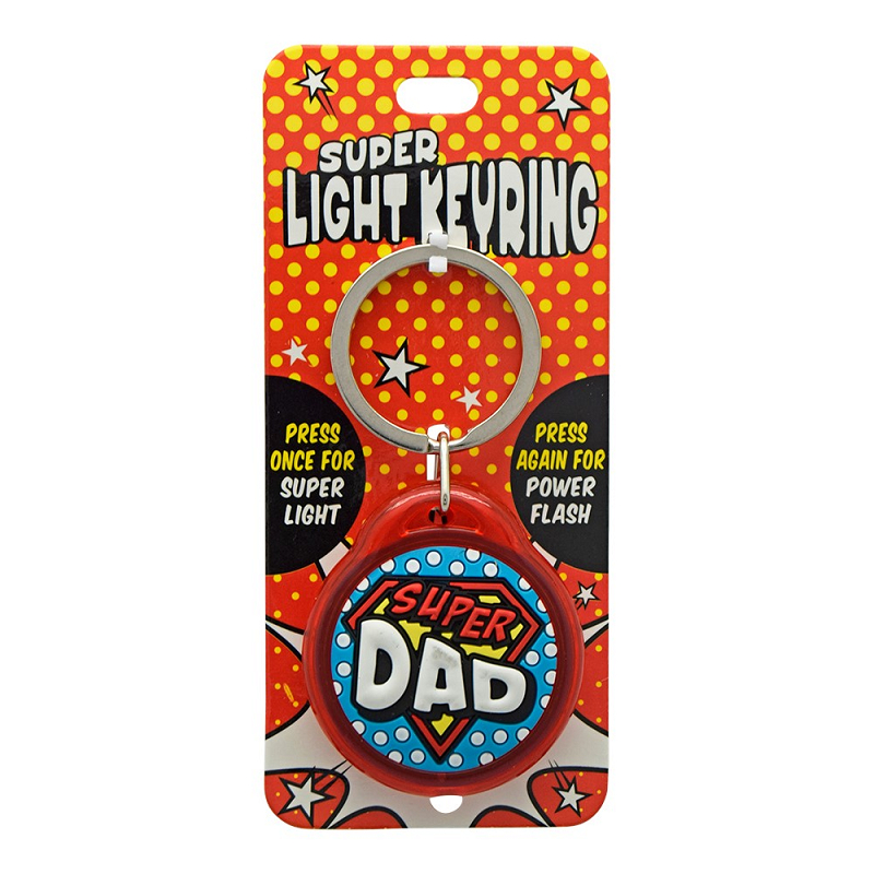 Super Dad Nøglering Med Led Lys