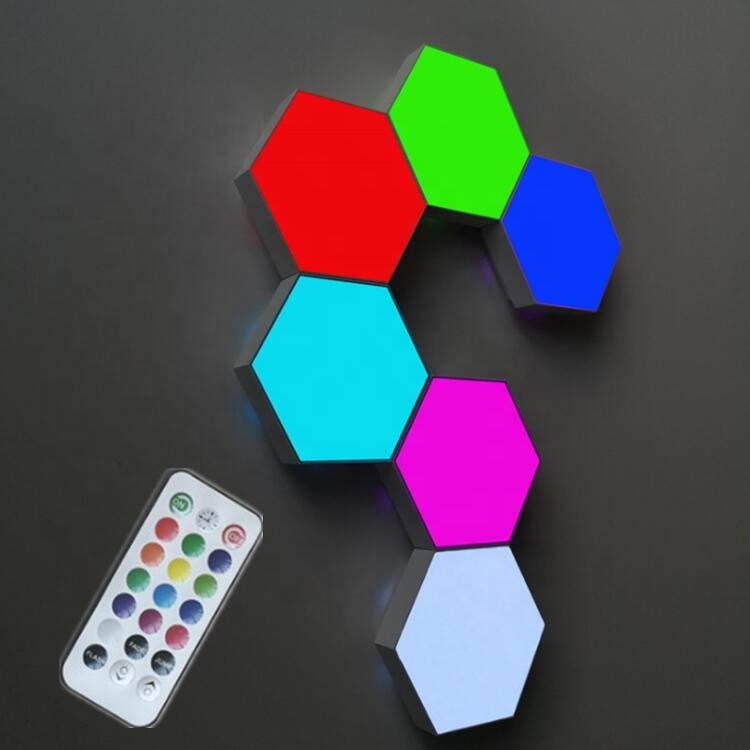 Gamer Lys / Honeycomb Touch Lamper  -  6 Stk