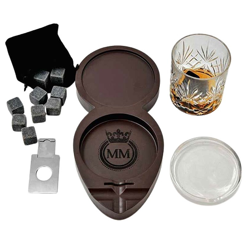 Whisky Og Cigarbakke - Coaster Til Whiskyglas