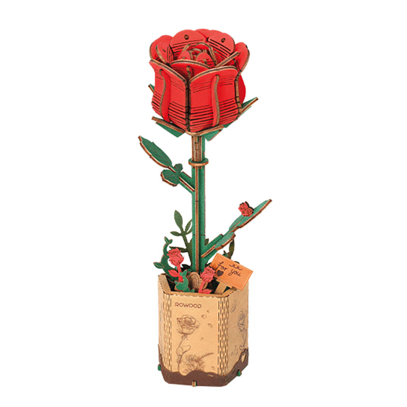 Rød Rose 3d-puslespil Fra Rowoodâ¢ (tw042)