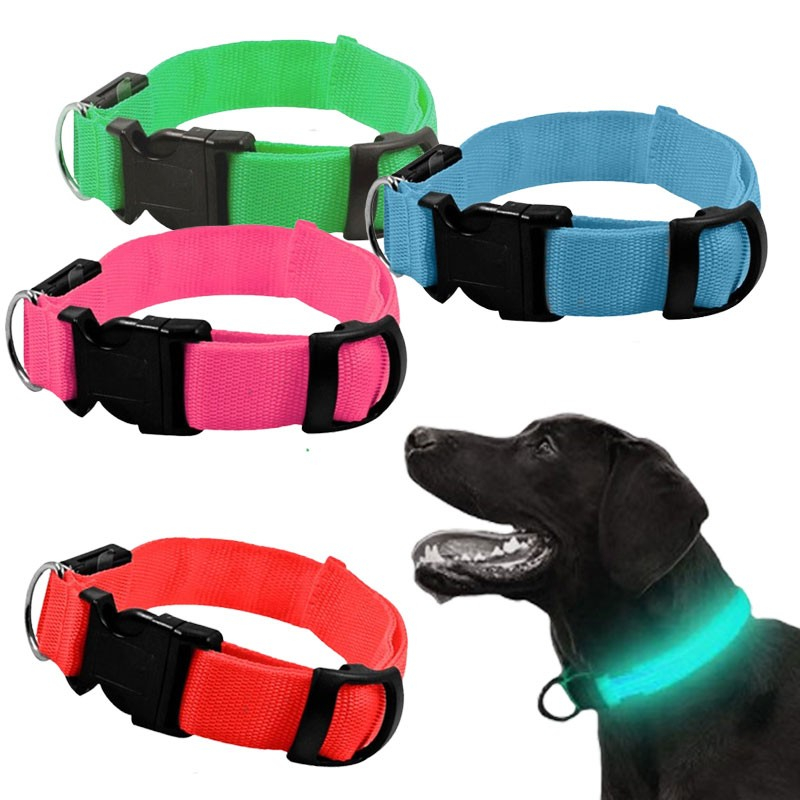 Hundehalsbånd Med Led-lys - Rød
