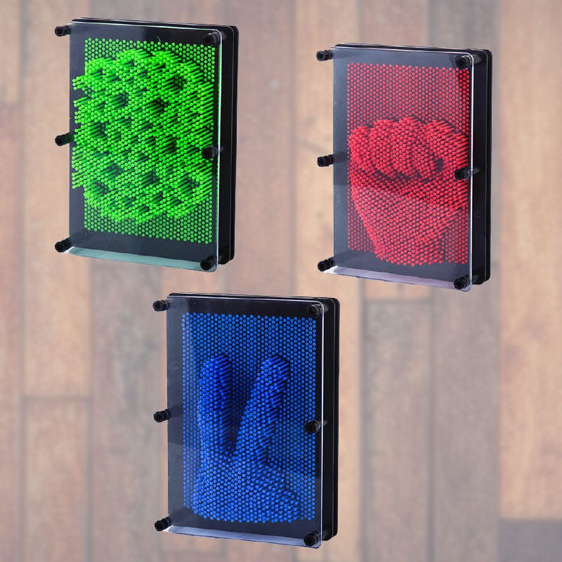 3d Pin Art Tavle I Flere Farver - Blå