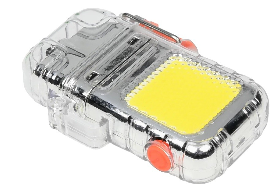 Elektronisk Plasma Lighter Med Lommelygte - Klar