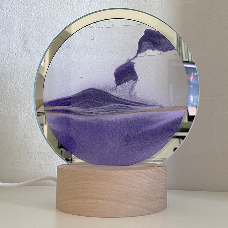 Timeglas Led Lampe Med Sand - Rød