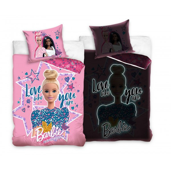Barbie Sengetøj I Bomuld Med Selvlysende Mønster