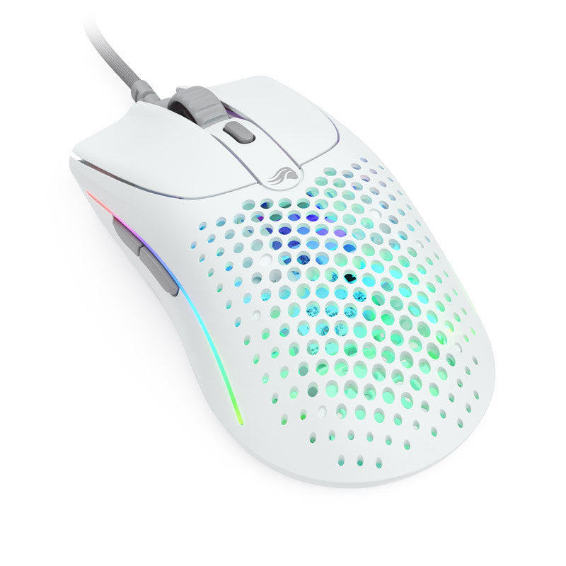 Glorious Model O Wired 2 - Matte White Mus - Geekd.dk