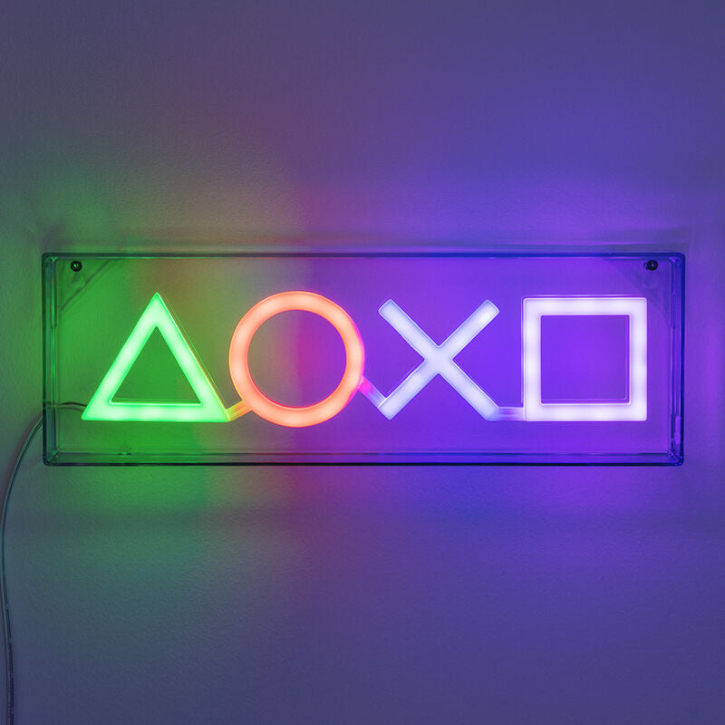 Playstation -symboler Led Neonlys 15 X 30 Cm Lampe - Geekd.dk