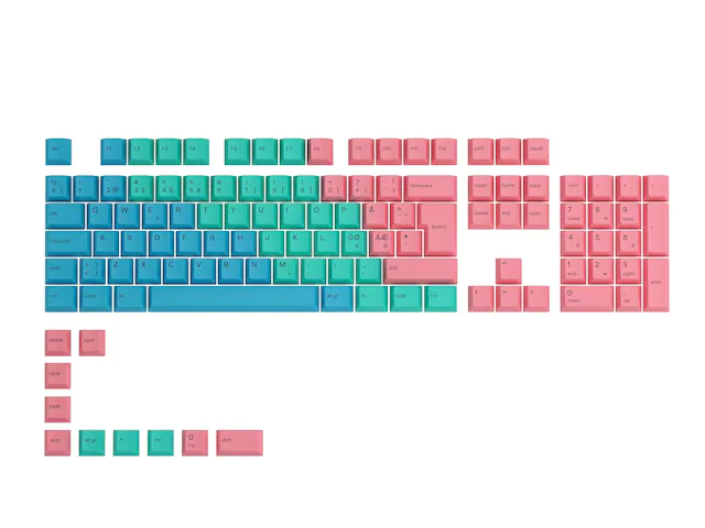 Glorious Gpbt Keycaps - 115 Pbt Keycaps, Iso, Nordic-layout, Pastel - Geekd.dk