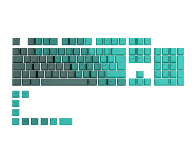 Glorious Gpbt Keycaps - 115 Pbt Keycaps, Iso, Nordic-layout, Rain Forest - Geekd.dk