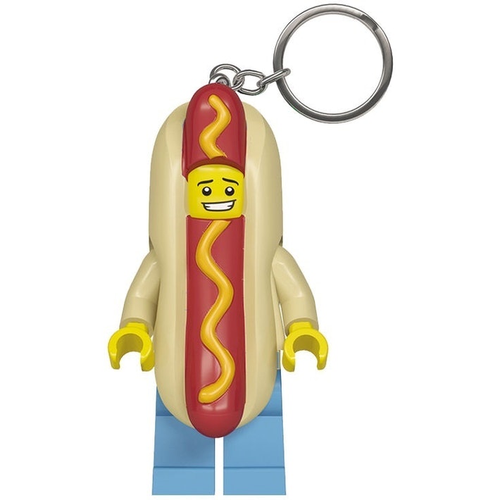 Lego Nøglering Med Led  -  Hotdogmand - Geekd.dk