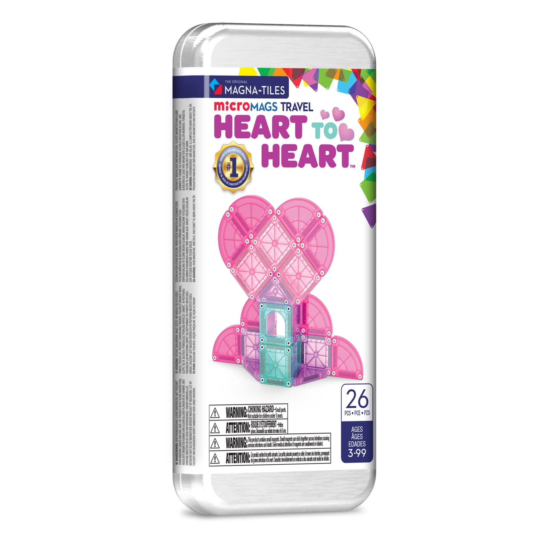 Magna-tiles Heart To Heart Travel Set  -  Micromags Byggesæt - Geekd.dk