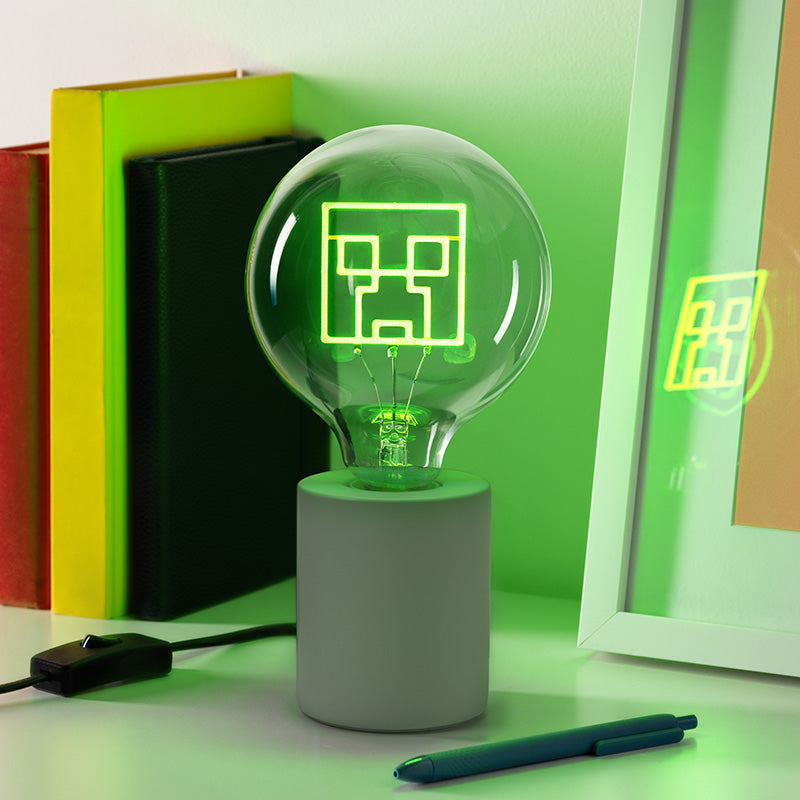 Minecraft Creeper - Led Neon Bulb Lampe Lys - Geekd.dk