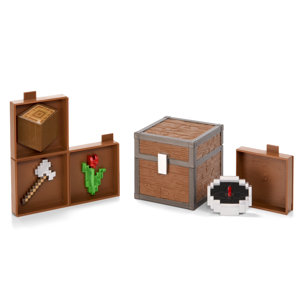 Minecraft Loot Chest Forest  -  Samlekiste Med Tilbehør Legetøj - Geekd.dk