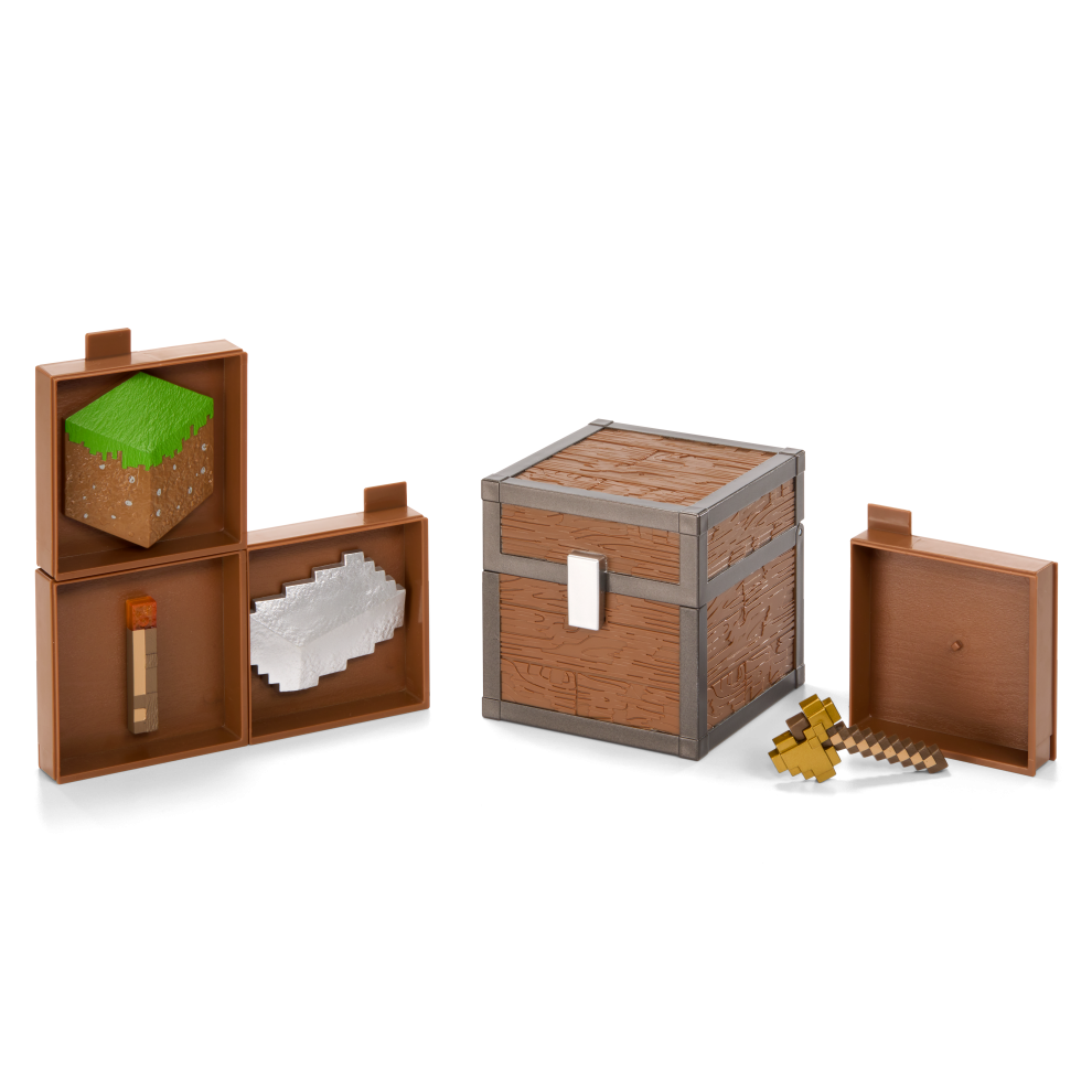 Minecraft Loot Chest Plains  -  Samlekiste Med Tilbehør Legetøj - Geekd.dk