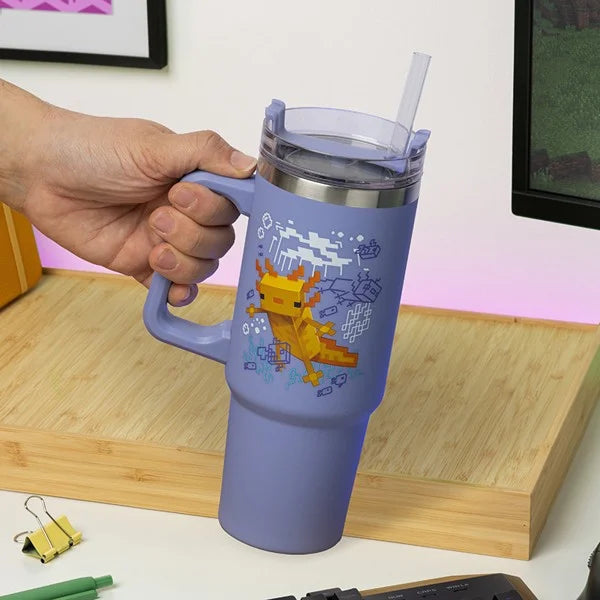 Minecraft Lilla 900ml Termo Kop Og Sugerør - Geekd.dk