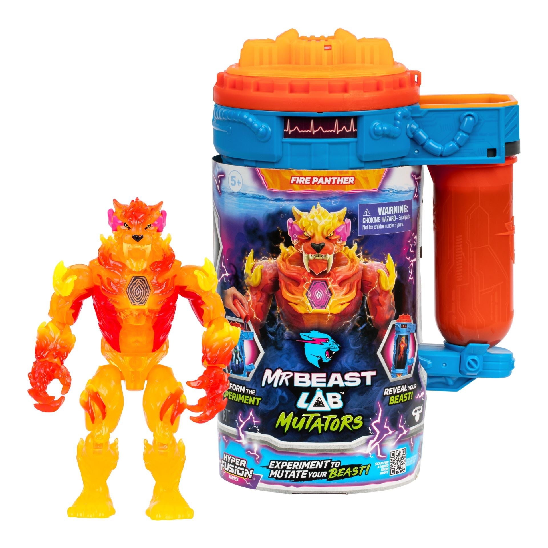 Mr. Beast Lab - Mutators, Mutation Chamber Flame Panther Figur - Geekd.dk