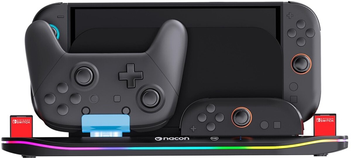 Nacon Charging Station Xl  -  Nintendo Switch Ii (oplad 4 Joy-con) Konsol Tilbehør - Geekd.dk