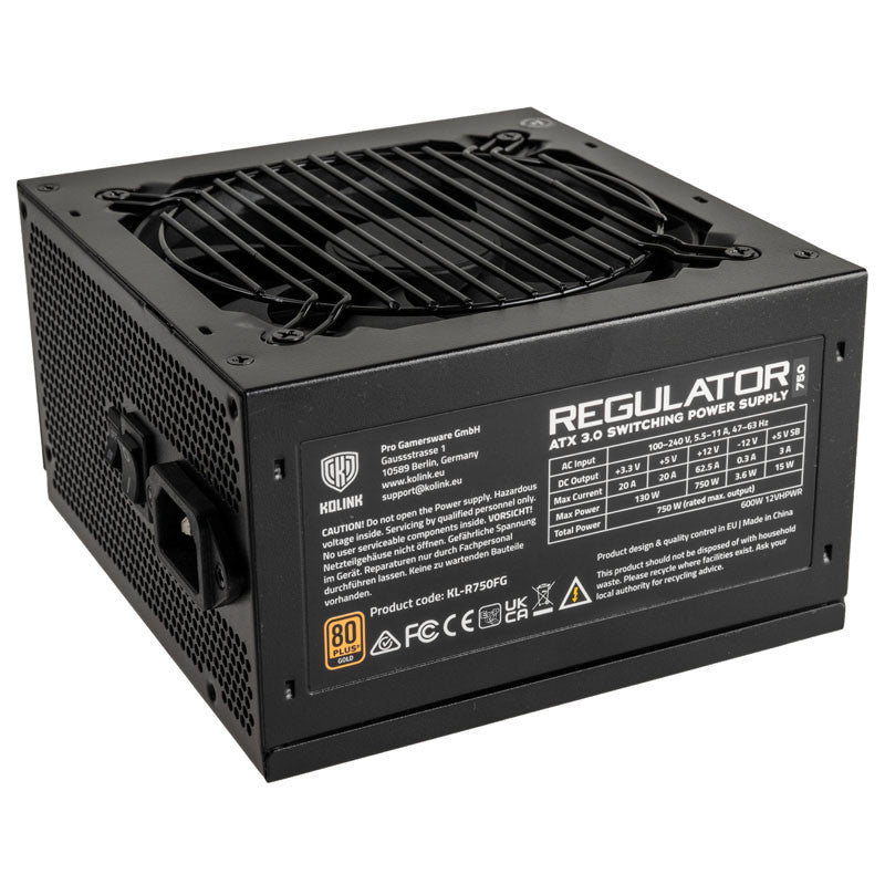 Kolink Kl-r750fg Psu. Gen5. Gold - 750w, Atx 3.0, 600w 12vhpwr - Geekd.dk