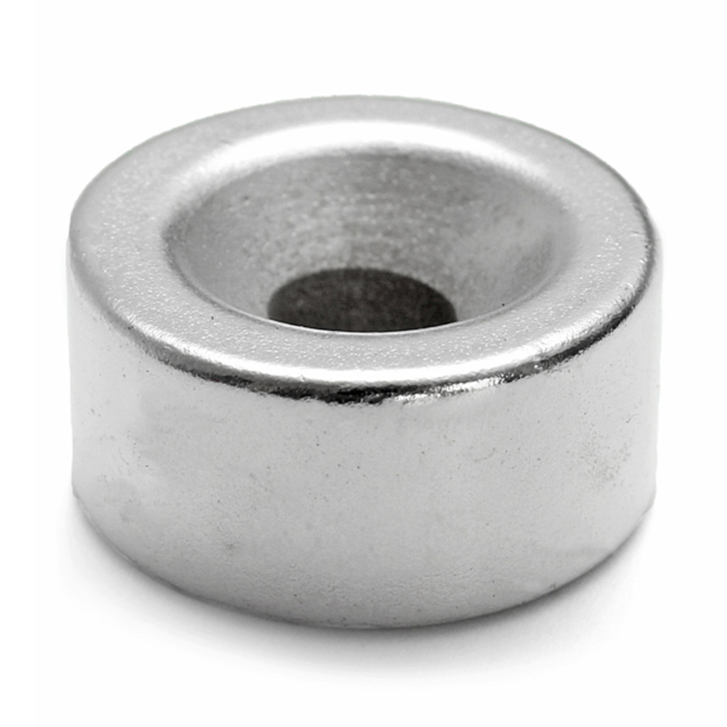 Neodymium Skivemagnet, ø20x10mm M. 6mm Hul