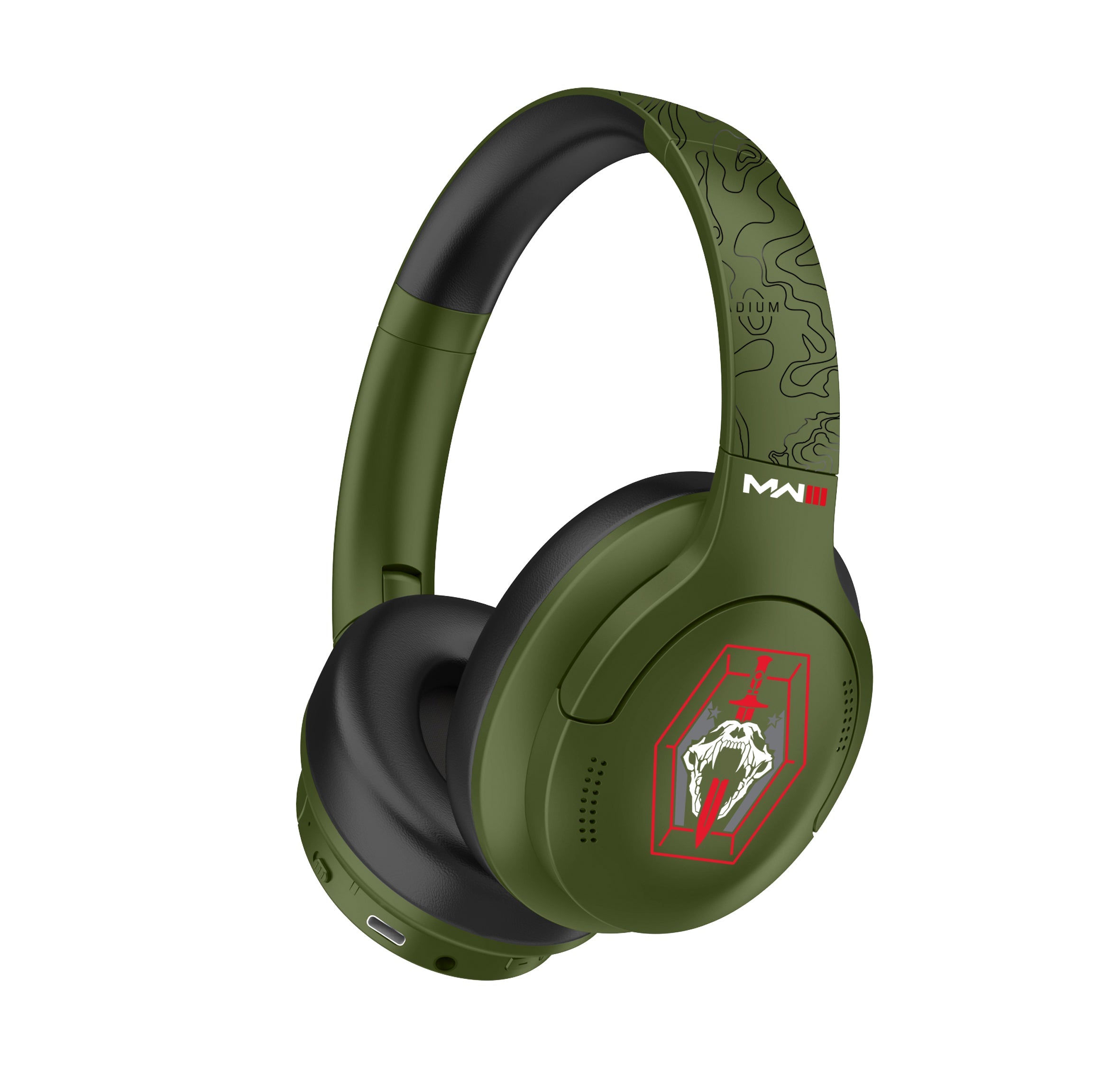 Call Of Duty Olive Snake Trådløse Høretelefoner Med Aktiv Støjreduktion Headset - Geekd.dk