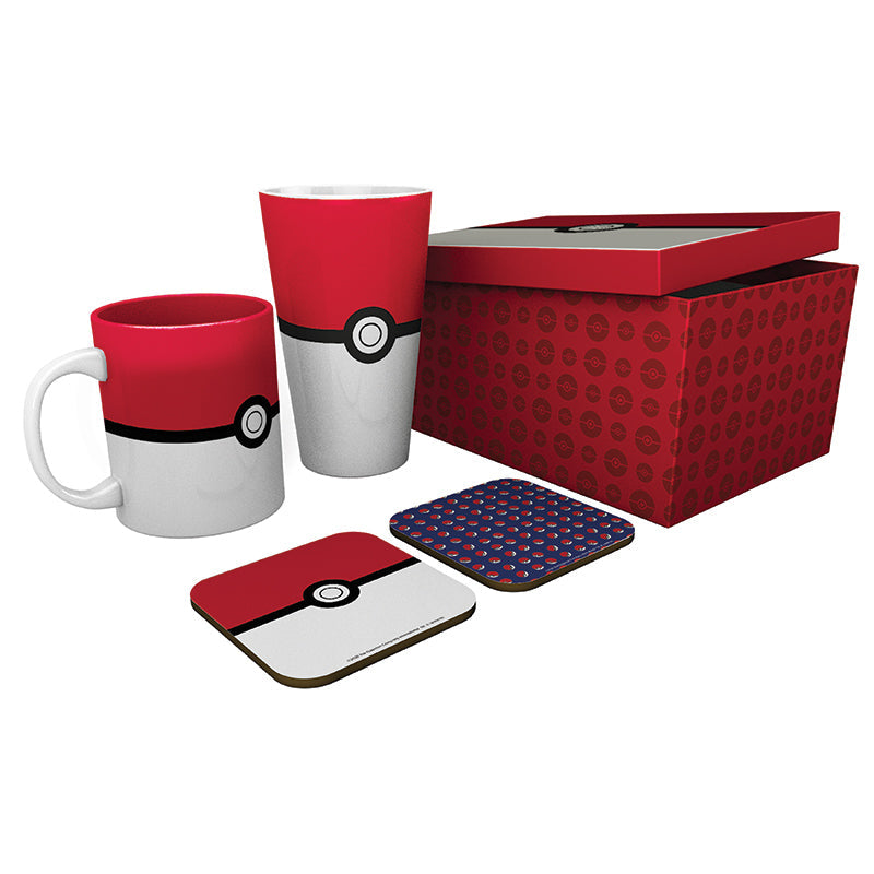 Pokemon Pack Glass + Mug + 2 Coasters - Pokéball - Xxl Merchandise - Geekd.dk