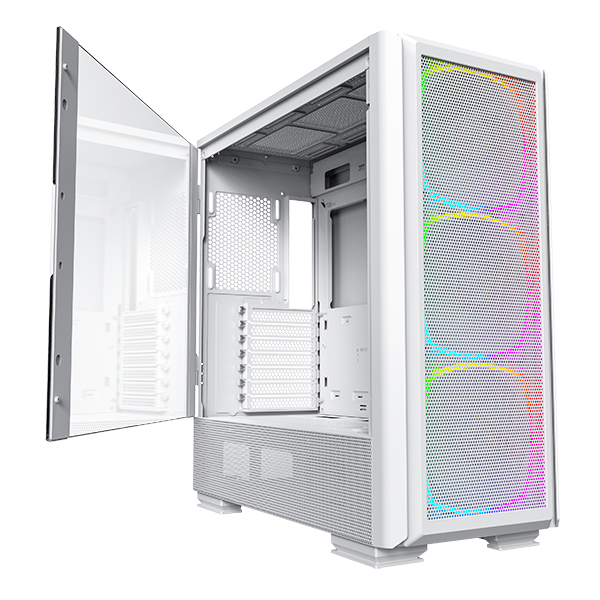 Montech Sky Two Gx White - Midi-tower, E-atx, 3x Argb Pwm Fans Kabinet - Geekd.dk