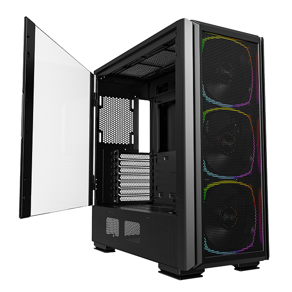 Montech Sky Two Gx Black - Midi-tower, E-atx, 3x Argb Pwm Fans Kabinet - Geekd.dk