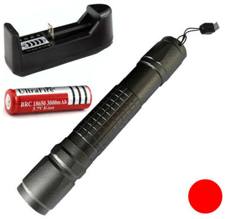Rød Pk Laser+batteri+lader