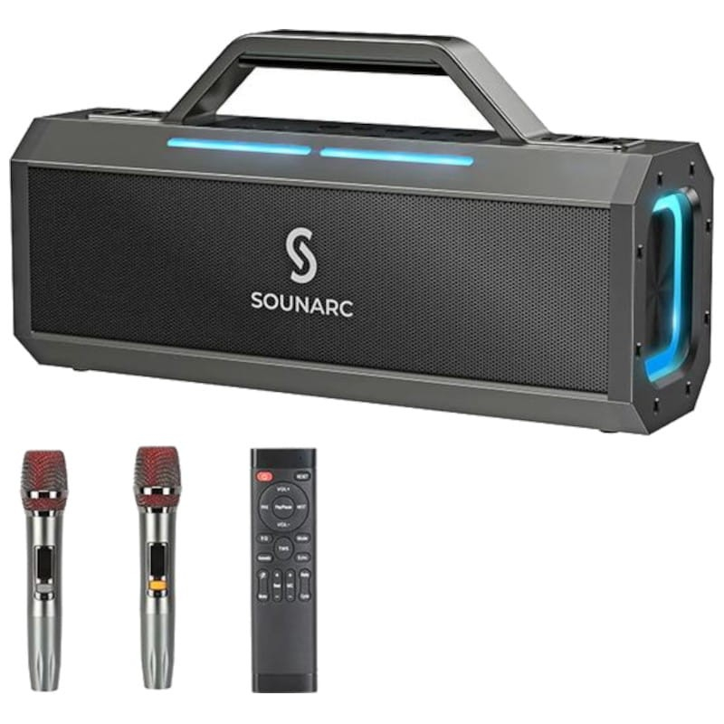 Sounarc K1 150 Watt Bluetooth Karaoke M. 2 Mikrofoner