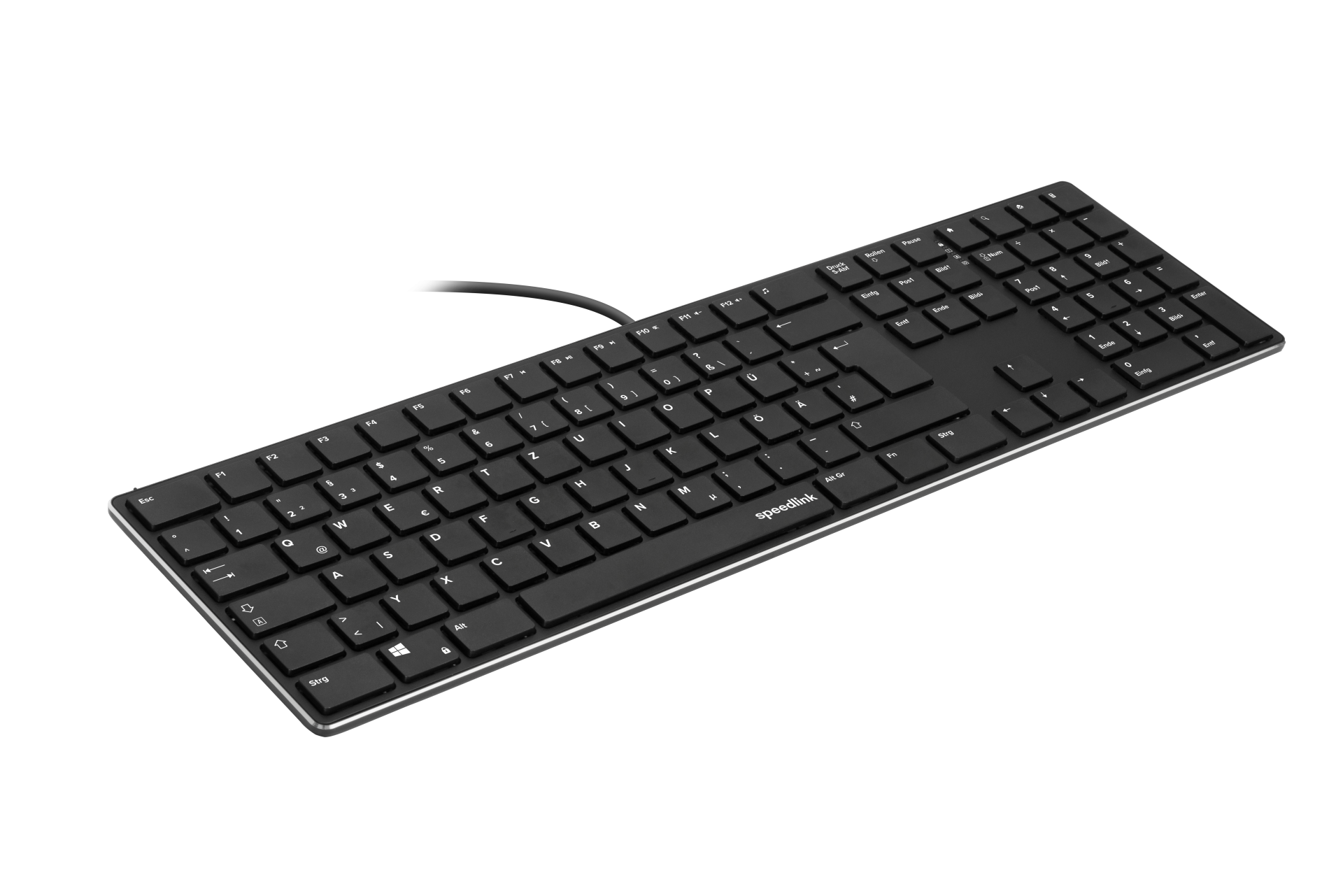 Speedlink - Riva Slim Metal Scissor Keyboard, Black - Nordic Layout Tastatur - Geekd.dk