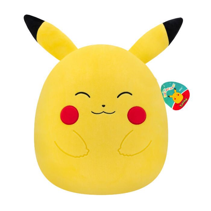 Squishmallows Pokémon Happy Pikachu  -  35 Cm Blød Bamser - Geekd.dk