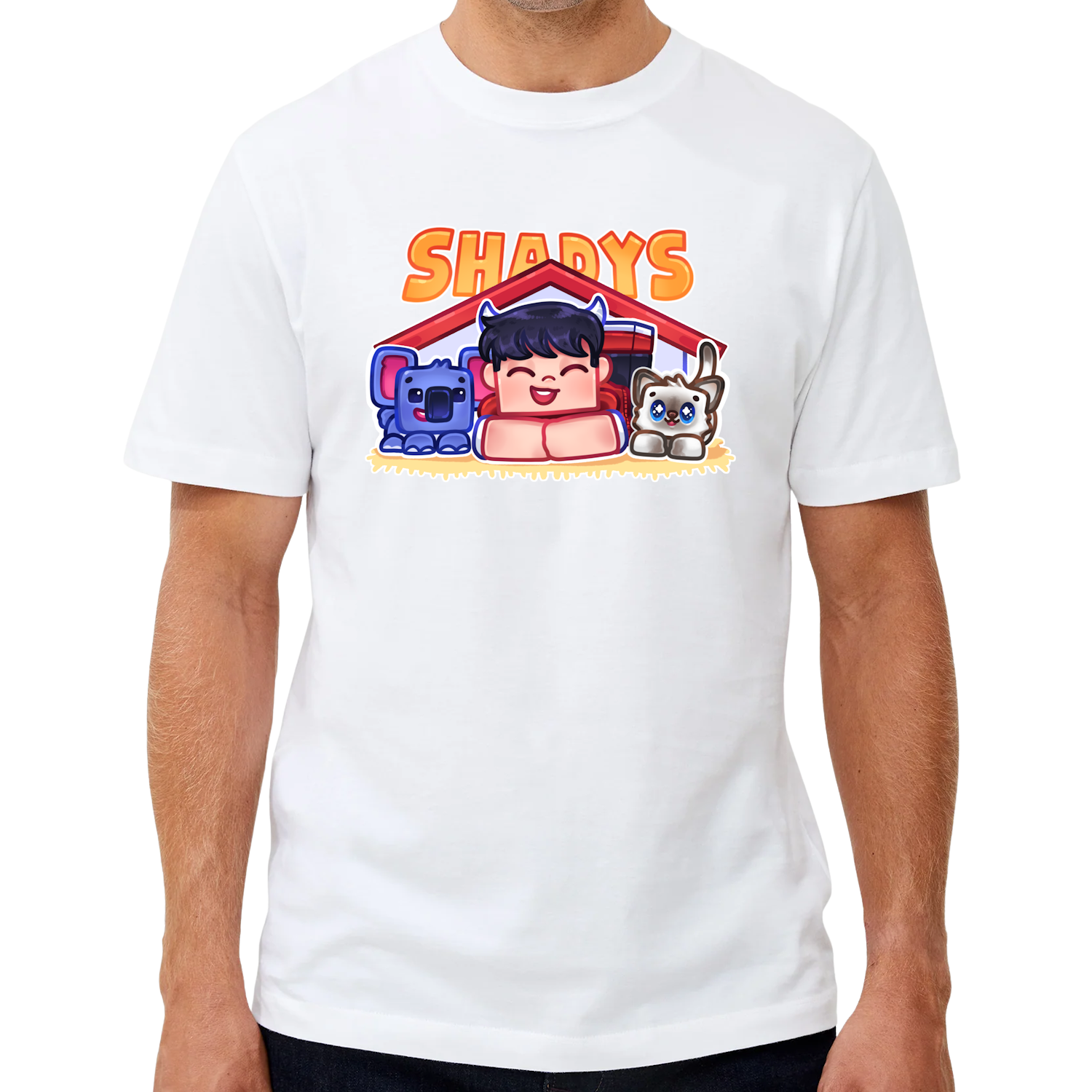 Shadys Kæledyr Tee - Hvid T-shirt - Geekd.dk