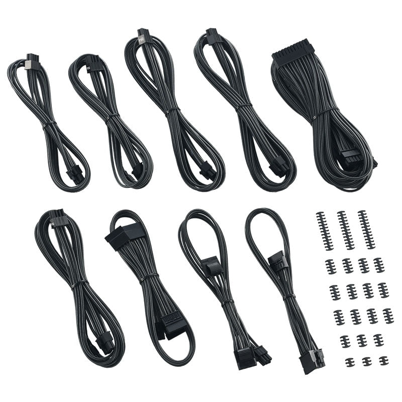 Cablemod Classic Modmesh C-series Cable Kit Corsair Axi, Hxi & Rm - Carbon Strømkabel - Geekd.dk
