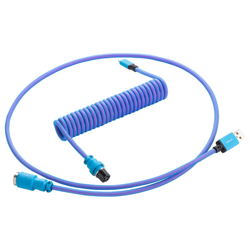 Cablemod Pro Coiled Keyboard Cable Usb A To Usb Type C, Galaxy Blue - 150cm Usb Kabler - Geekd.dk