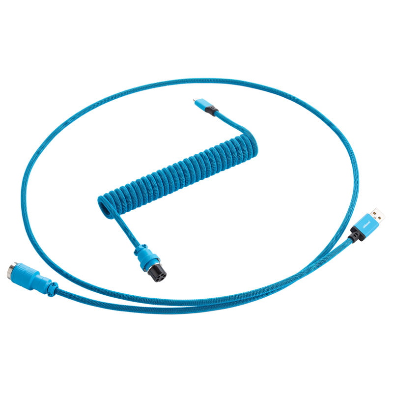 Cablemod Pro Coiled Keyboard Cable Usb A To Usb Type C, Spectrum Blue - 150cm Usb Kabler - Geekd.dk