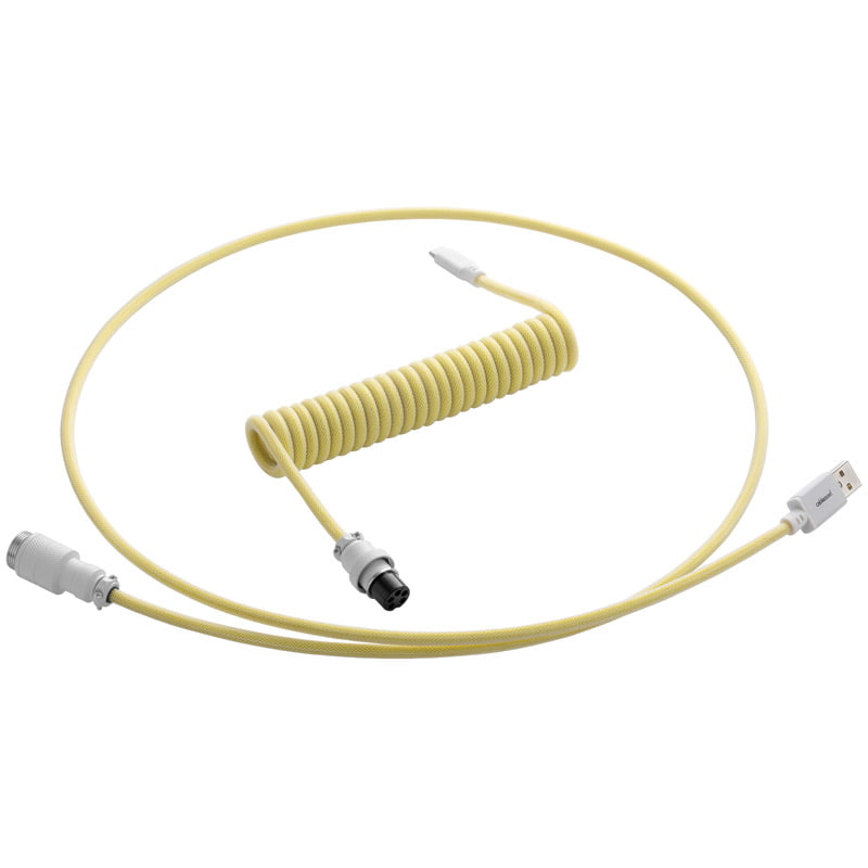 Cablemod Pro Coiled Keyboard Cable Usb A To Usb Type C, Lemon Ice - 150cm Usb Kabler - Geekd.dk