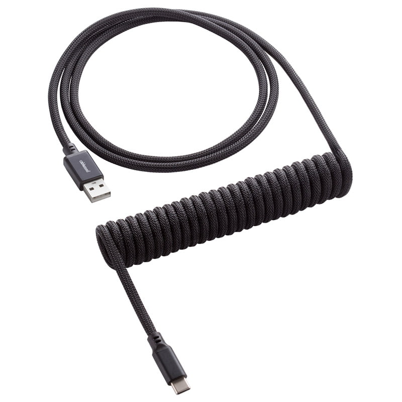 Cablemod Classic Coiled Keyboard Cable Usb-c To Usb Type A, Midnight Black - 150cm Usb Kabler - Geekd.dk
