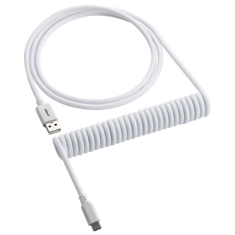 Cablemod Classic Coiled Keyboard Cable Usb-c To Usb Type A, Glacier White - 150cm Usb Kabler - Geekd.dk
