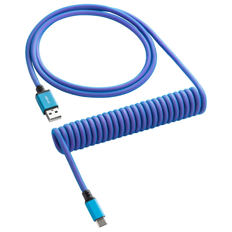 Cablemod Classic Coiled Keyboard Cable Usb-c To Usb Type A, Galaxy Blue - 150cm Usb Kabler - Geekd.dk
