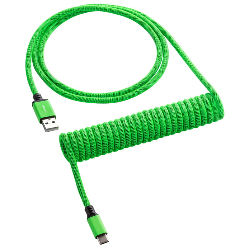Cablemod Classic Coiled Keyboard Cable Usb-c To Usb Type A, Viper Green - 150cm Usb Kabler - Geekd.dk