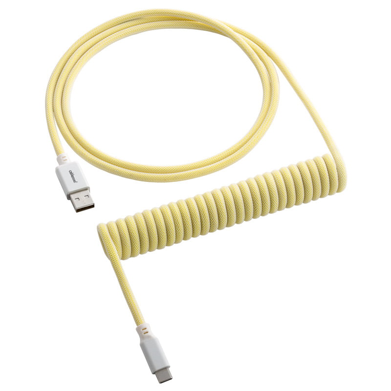 Cablemod Classic Coiled Keyboard Cable Usb-c To Usb Type A, Lemon Ice - 150cm Usb Kabler - Geekd.dk